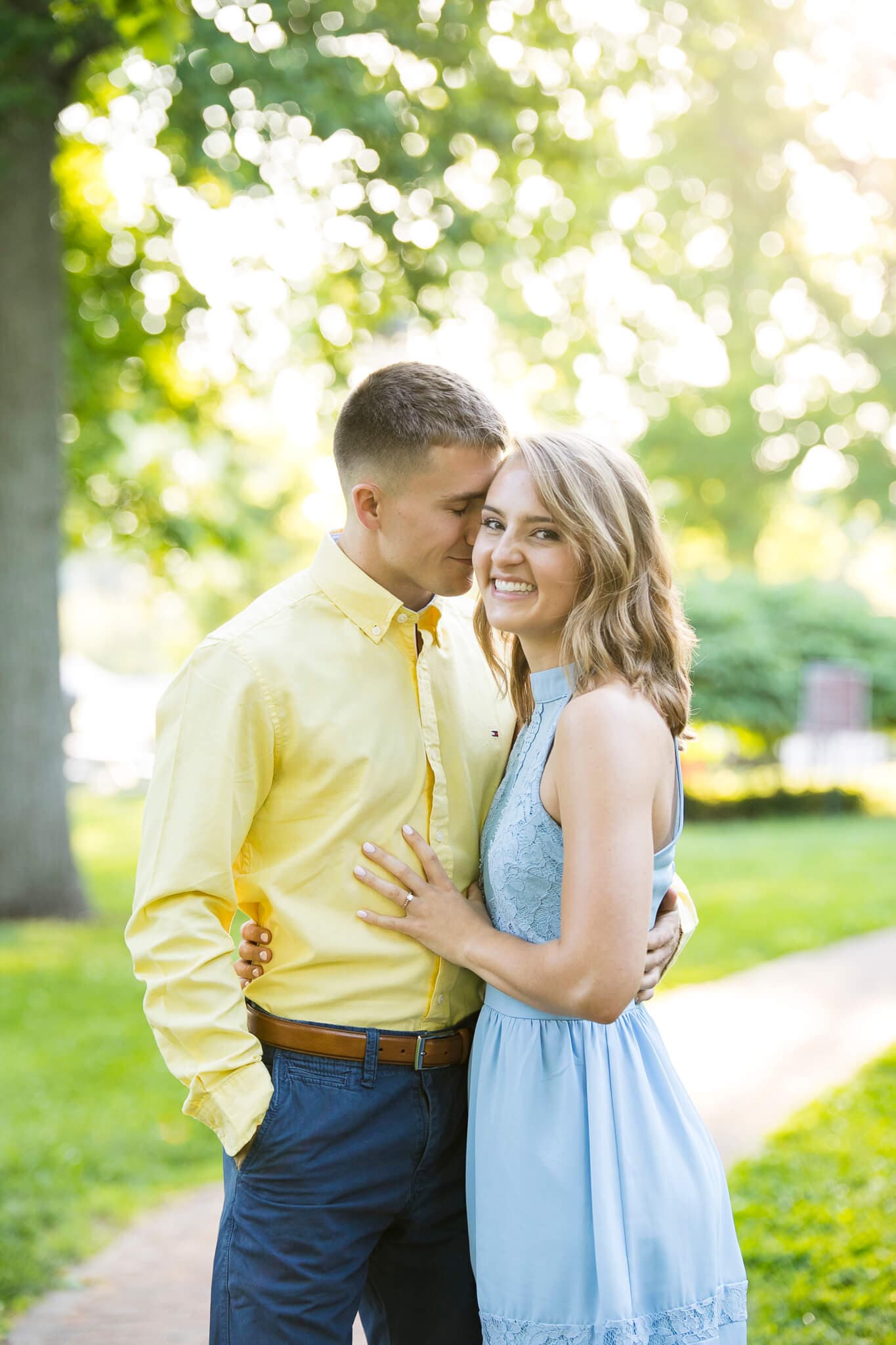 A romantic moment at sunset